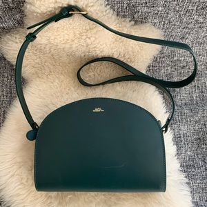 APC Leather Half-Moon Bag - Rich Dark Green